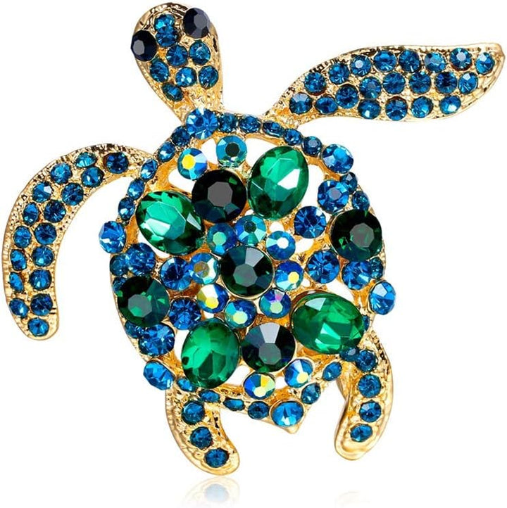 AILUOR Vintage Turtle Brooch Pins, Fashion Women's Rhinestone Crystal Big Tortoise Pin Brooches Jewelry Gifts