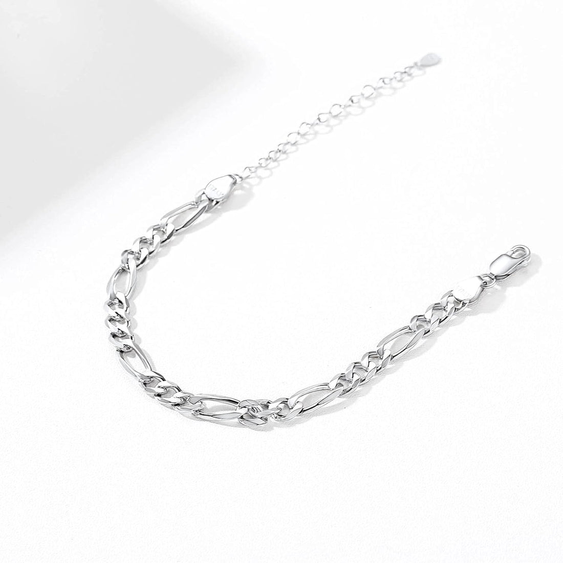 Ankle Bracelet Sterling Silver Figaro Anklet Chain for Women Teen Women Feet Sturdy Chains