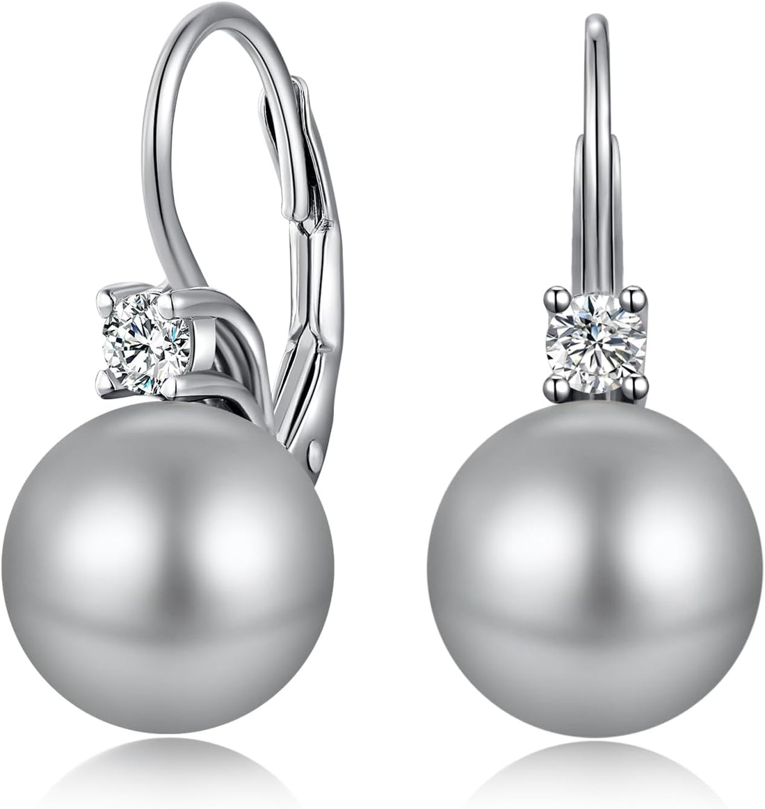 Jiahanzb Plated Pearl Earrings from Austria 925 Sterling Silver Earrings Hypoallergenic Pearl Drop Earrings Fine Jewelry for Women