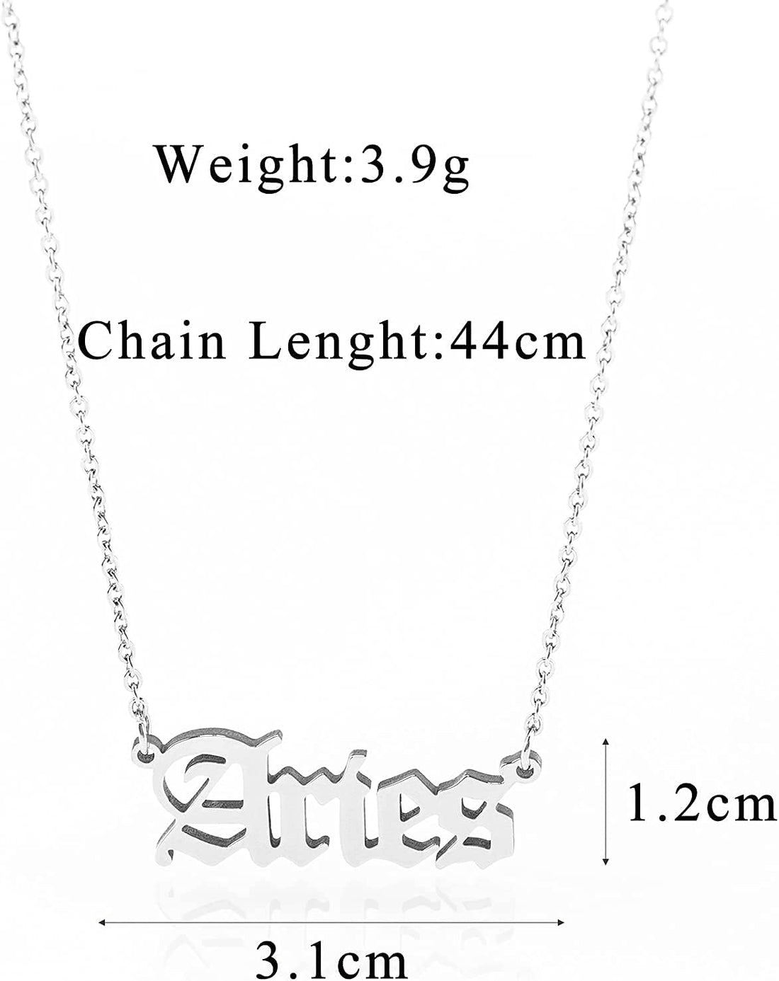 Old English Zodiac Necklace for Women, Horoscope Birth Star Sign Letter Astrology Constellation Necklace Birthday Gift