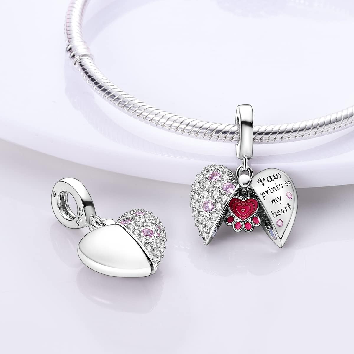 MULA 925 Sterling Silver Charms for Bracelets and Necklaces Dangle Pendants Beads Charms Jewelry Charm for Women Mother