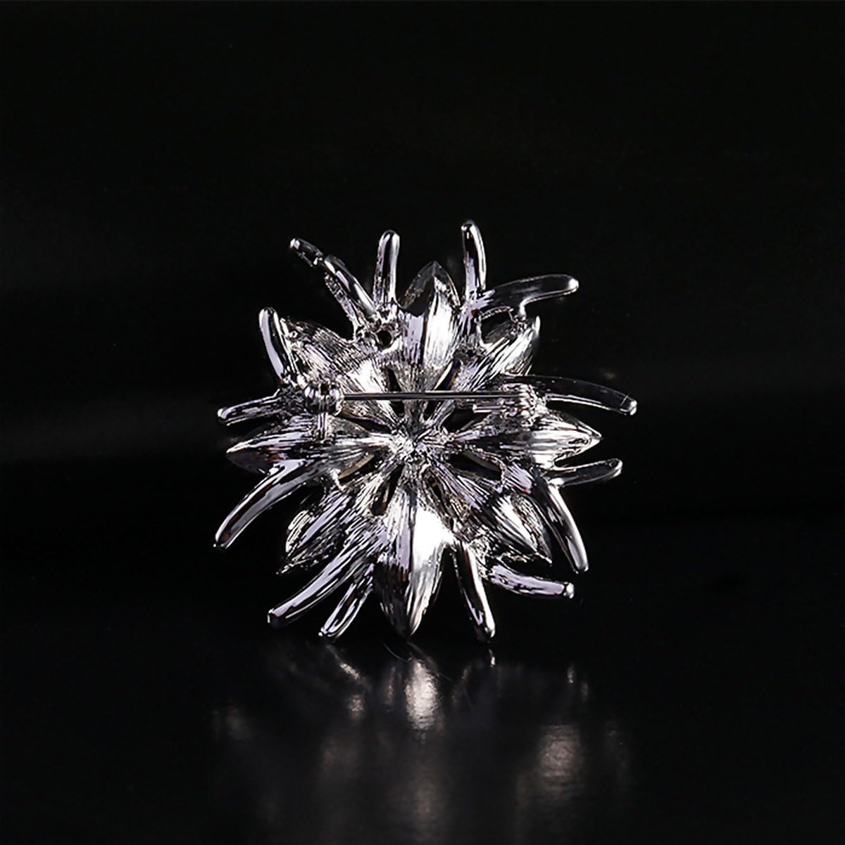 Flower Brooch Pin For Women Brides Created Blue Crystal Brooch, Crystal, Crystal