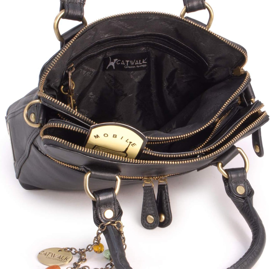 Catwalk Collection Handbags - Women's Leather Crossbody Bag - Medium Shoulder Bag - Tote With Detachable Adjustable Strap - Vicky