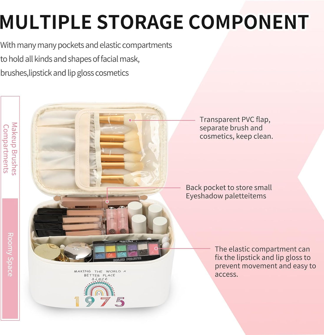 50th Birthday Gifts for Women, Birthday Gifts Rainbow Makeup Bag, Personalised 50 Year Old Lady Present Ideas for Mum, Best Friend, Sister, Bestie, Funny 50th Gift for Her