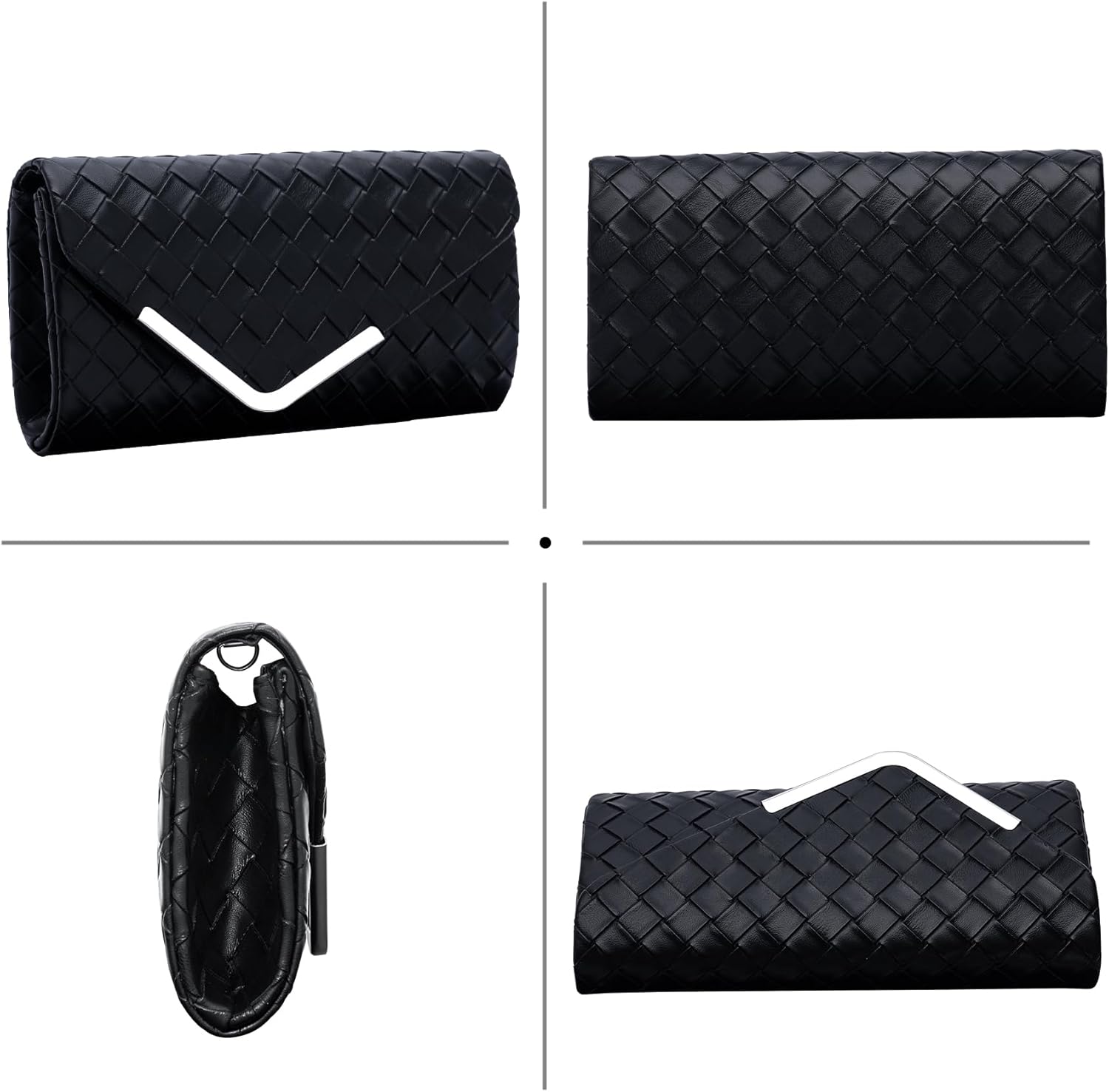 Larcenciel Women's Clutches, Shiny Sequins Evening Bags with Detachable Chain, Envelope Handbags for Ladies, Elegant Cross Body Shoulder Bags Purses Wallet for Women Bridal Prom Party Wedding