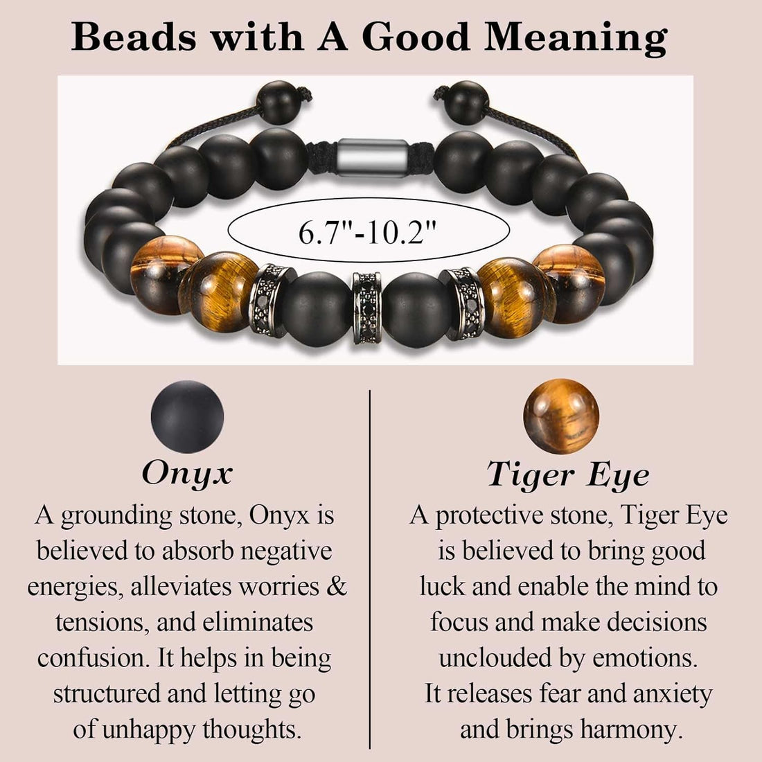 TEVOP Gifts for Dad Son Grandson Grandad Daddy, Tiger Eye Stone Bracelet Adjustable Bracelet Gifts from Daughter Mum Grandparents, Perfect Birthday Graduation Christmas Presents