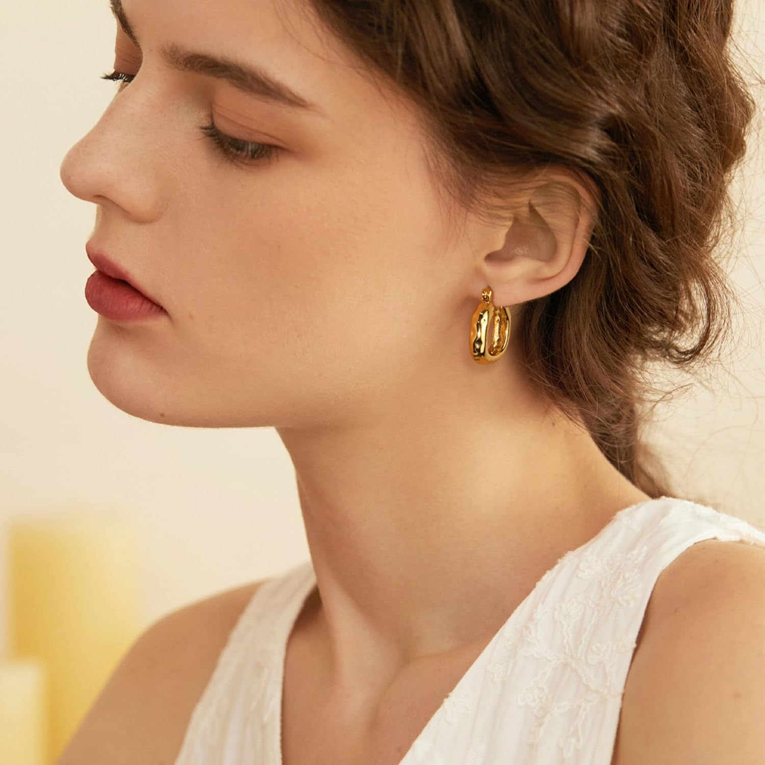 925 Sterling Silver Post Filigree Hoop Earrings for Women Hollow Oval Hoop Earrings Hypoallergenic U Shaped Hoops Earring for Jewelry Gifts