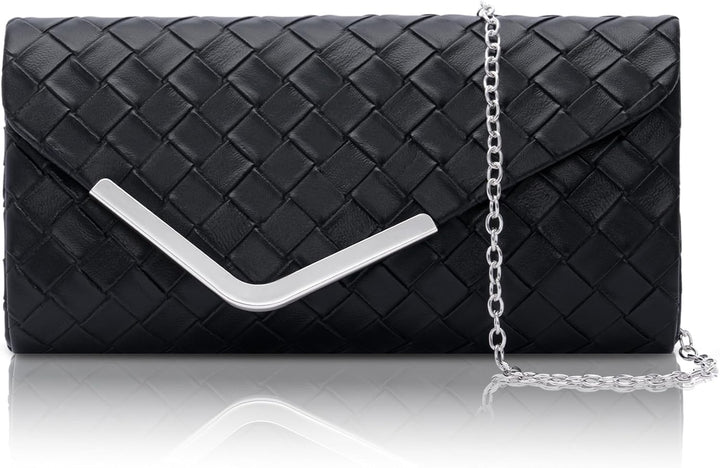 Larcenciel Women's Clutches, Shiny Sequins Evening Bags with Detachable Chain, Envelope Handbags for Ladies, Elegant Cross Body Shoulder Bags Purses Wallet for Women Bridal Prom Party Wedding