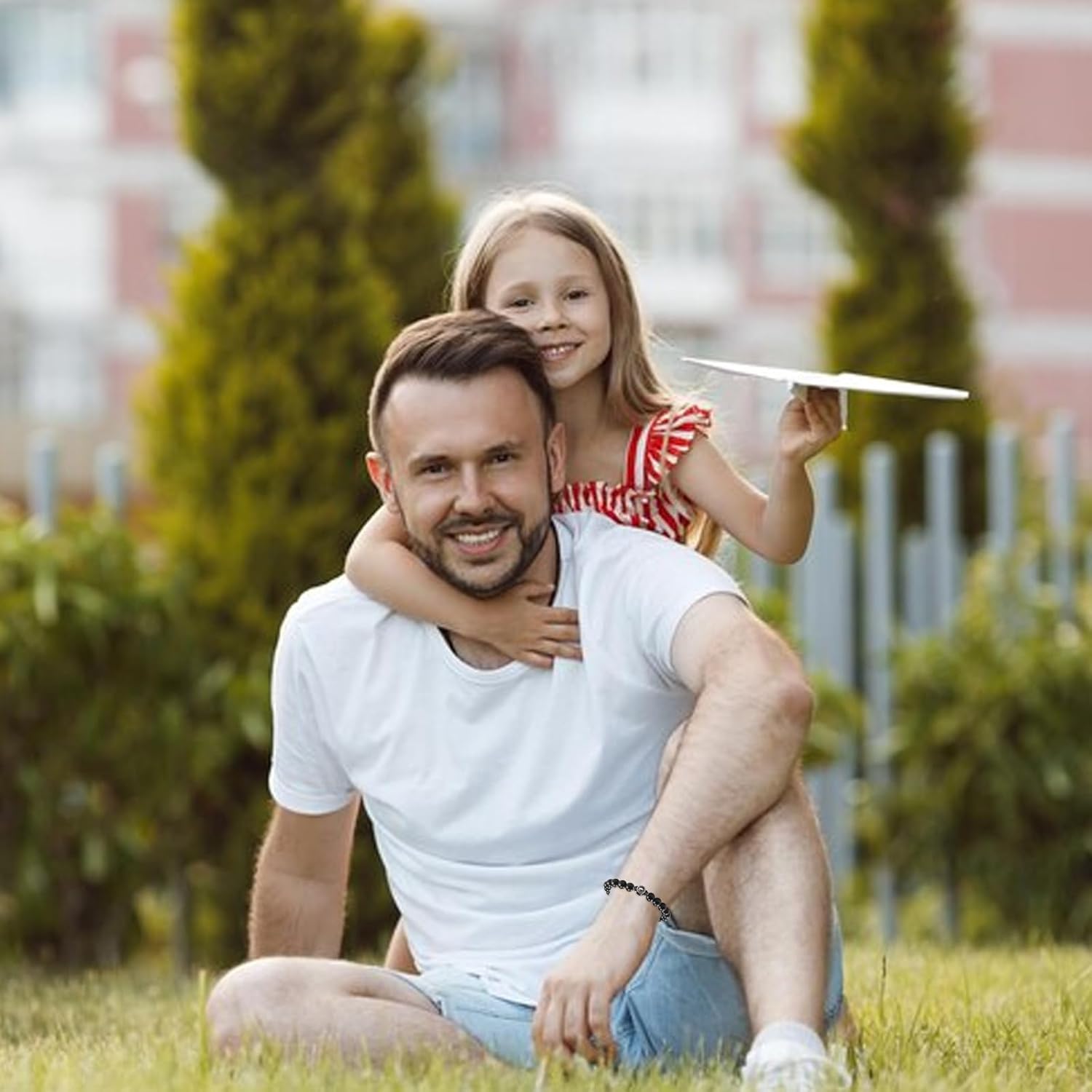 SUNSH Father's Day Gift, Dad Bracelet, Gift for Dad, Mens Bracelets,Father's Day/Thanksgiving/Birthday Gift, I Love You in 100 Languages Projected Stone Bracelet, Personalised Gifts