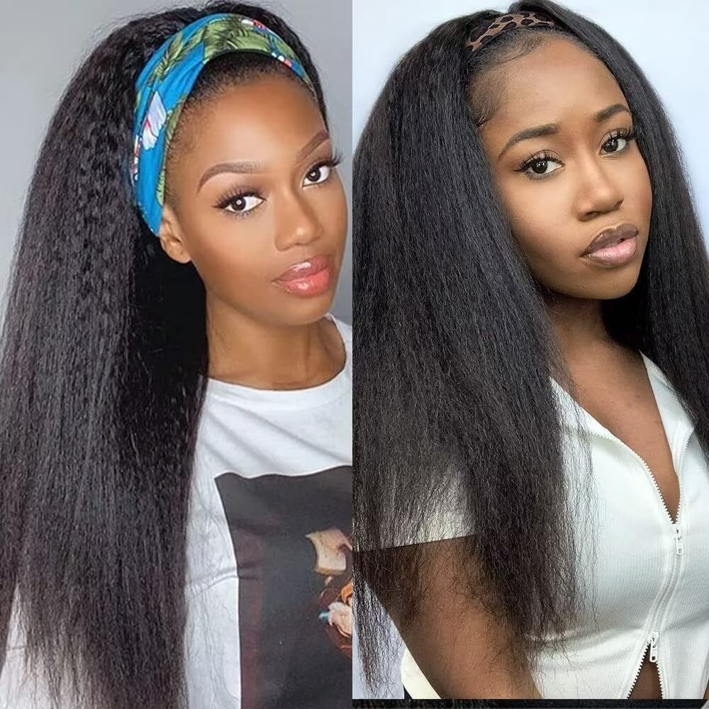 Ladiaryf Yaki Straight Bundles Human Hair Bundles 16 18 20 inch Kinky Straight Hair 3 Bundle 10A Brazilian Kinky Straight Human Hair Weave For Black Women Natural Color