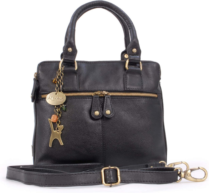 Catwalk Collection Handbags - Women's Leather Crossbody Bag - Medium Shoulder Bag - Tote With Detachable Adjustable Strap - Vicky