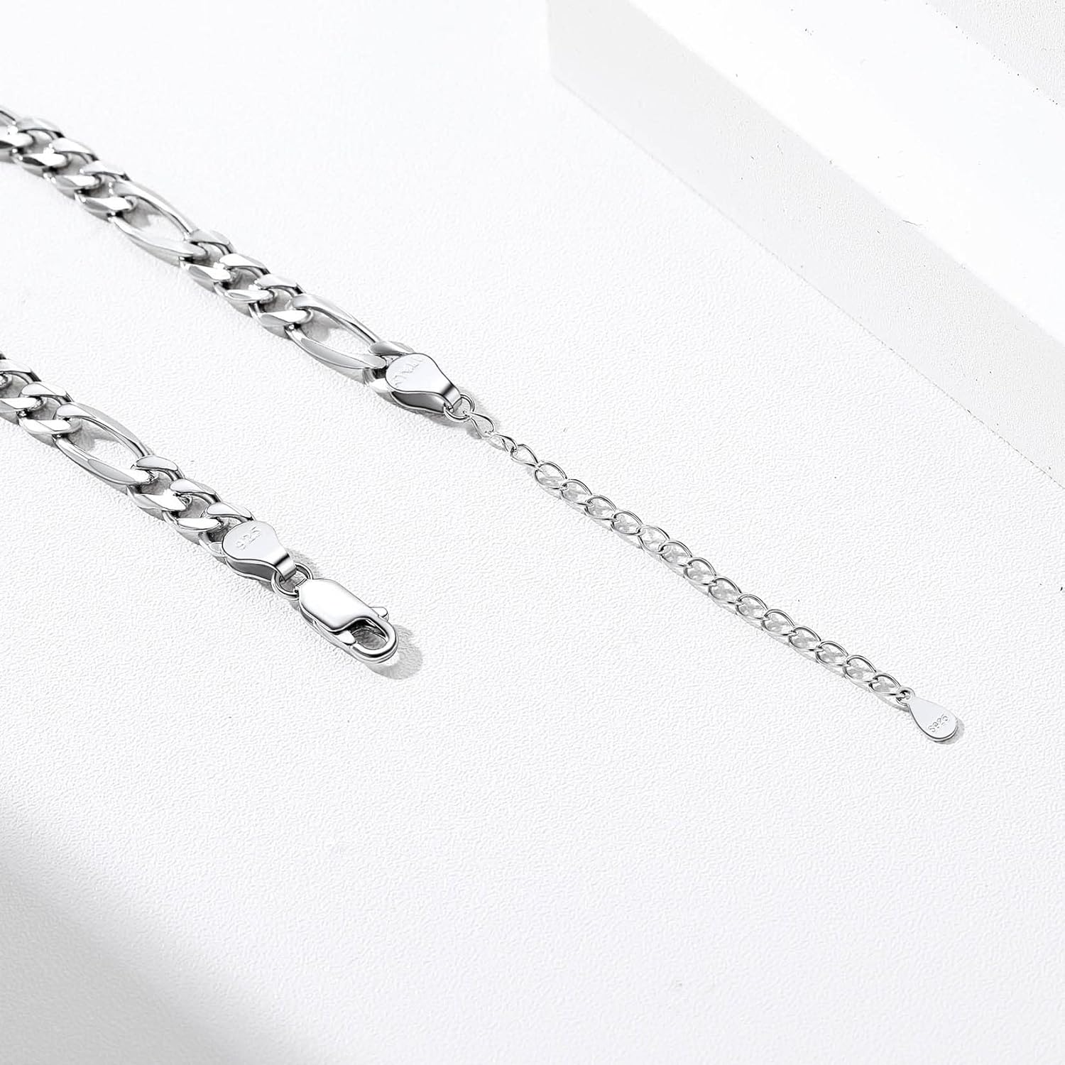 Ankle Bracelet Sterling Silver Figaro Anklet Chain for Women Teen Women Feet Sturdy Chains