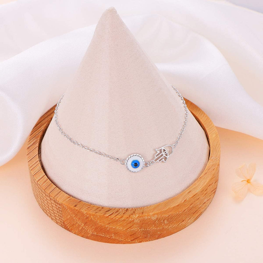 S925 Sterling Silver Evil Eye Hamsa Hand/Butterfly/Cross/Celtic Knot/Infinity/Heart Anklets for Women Girls, Adjustable 9 10 11 Inches Foot Chain Jewelry