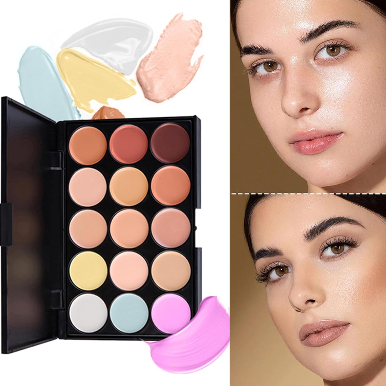 Make Up Set, All-in-one Makeup Set Gift Surprise, Makeup Kit for Teens Girls Women, Includes 15 Colors Concealer Palette,Face Pressed Powder,Makeup Sponge,Smooth & Blur Primer,Brushes
