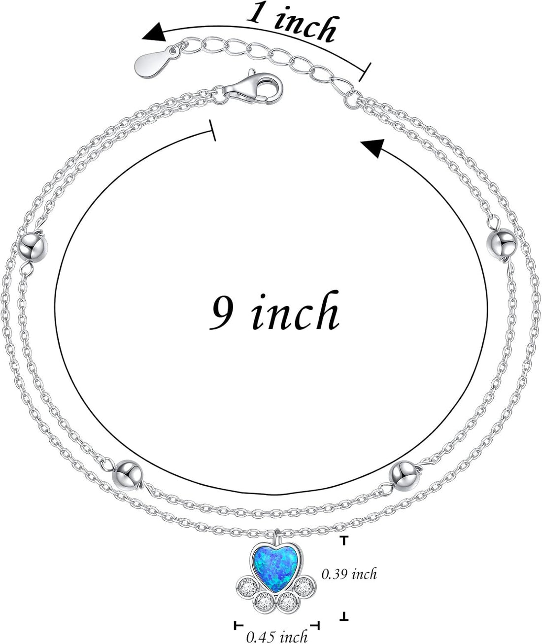 HOOHWE S925 Sterling Silver Sea Turtle/Evil Eye/Heart Infinity/Cross Anklet for Women Girls Double Layered Ankle Bracelet Adjustable Foot Chain Jewelry