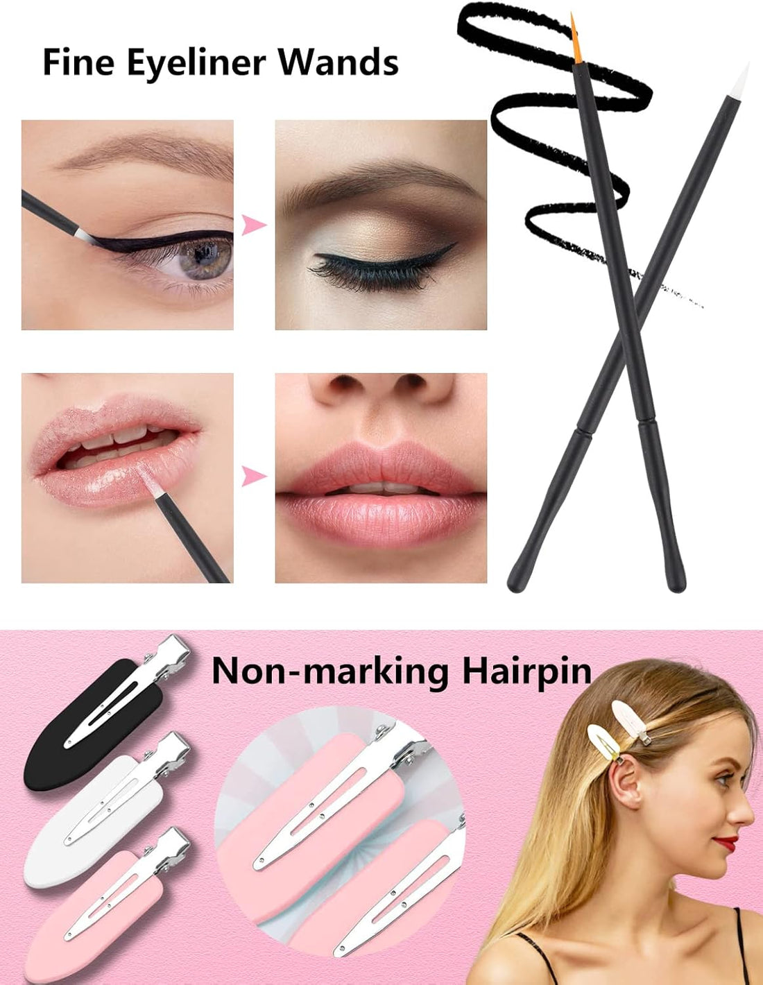 LIONVISON Disposable Makeup Applicators, Makeup Mixing Palette with Spatula and 262 PCS Disposable Makeup Brush Tools, Mascara Wands Lip Brushes Eyeliner Brushes Makeup Hair Clips with Organizer Box
