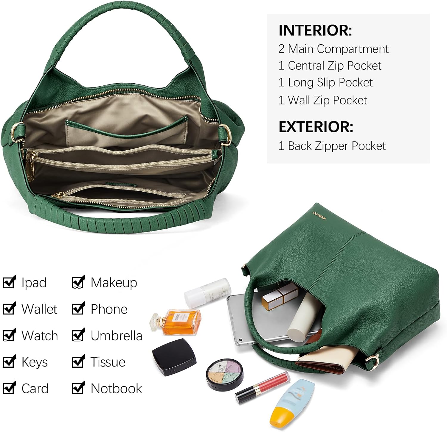 BOSTANTEN Genuine Leather Purses for Women Designer Handbags Crossbody Shoulder Bags Top Handle Satchel