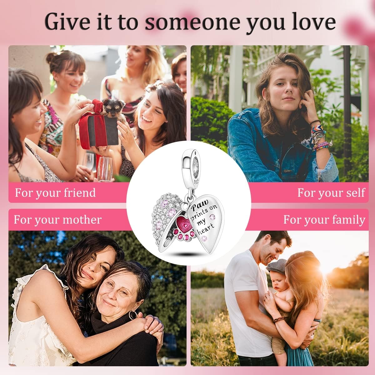 MULA 925 Sterling Silver Charms for Bracelets and Necklaces Dangle Pendants Beads Charms Jewelry Charm for Women Mother
