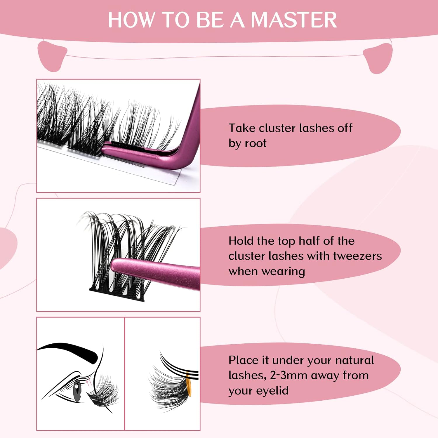 Cluster Lashes 72 Pcs Lash Clusters DIY Eyelash Extension Individual Cluster Eyelashes Tender Style Self-Application Fluffy Super Thin Band Reusable Soft & Comfortable(Tender-D-8-16mix)