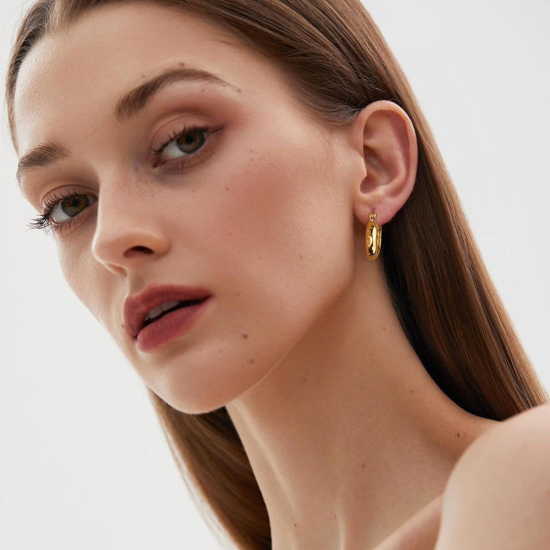 925 Sterling Silver Post Filigree Hoop Earrings for Women Hollow Oval Hoop Earrings Hypoallergenic U Shaped Hoops Earring for Jewelry Gifts