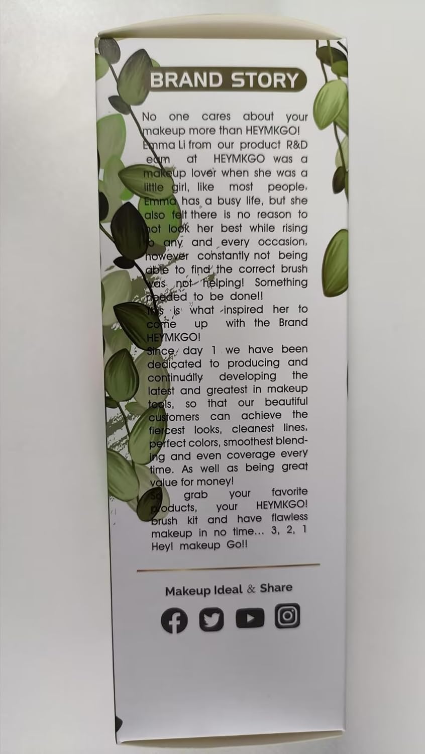 HEYMKGO Makeup Brushes 11pcs Premium Synthetic Bristles Green Color Kabuki Foundation Brush Face Lip Eye Makeup Brush Sets Professional with Gift Box