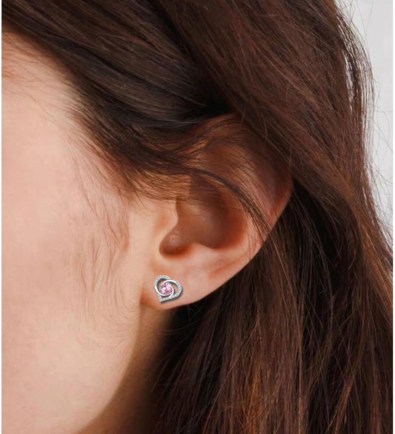 Earrings for Women, Sterling Silver Stud Earrings for Sensitive Ears¦Hypoallergenic Cubic Zirconia Silver Studs Earrings Gift for Girls¦Birthday Christmas Anniversary Jewellery Earrings Gift