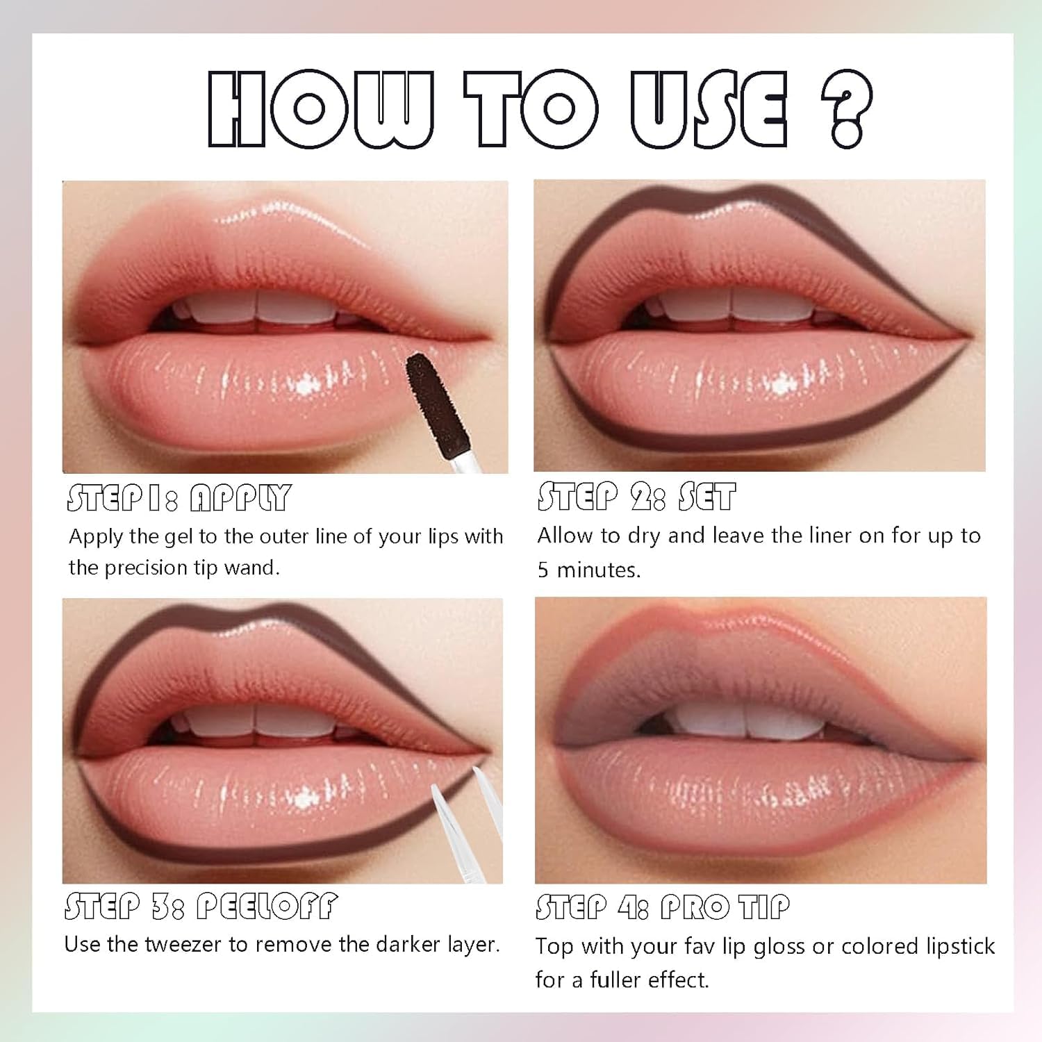 3 Colors Peel off Lip Stain Tattoo, Peel Off Lip liner Tattoo with Matte Finish, Infused with Vitamin E, Tattoo Lipstick Long Lasting Plump Lip Makeup Gift for Women