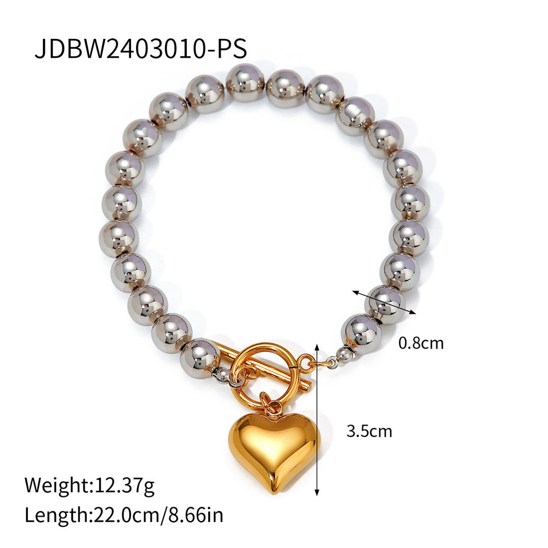 Gold Plated Stainless Steel Smooth Love Heart Necklace Series