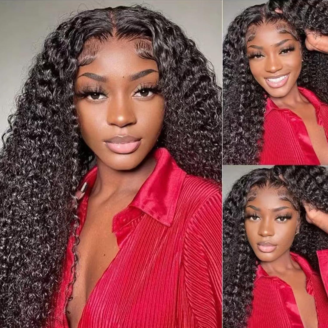 Curly Wave Bundles Human Hair Brazilian Curly Human Hair Bundles 3 Bundles Kinky Curly Human Hair Brazilian Virgin Human Hair Bundles 80 Gram/Bundle (Total 240 Gram), 20 22 24 Inches, Natural Color