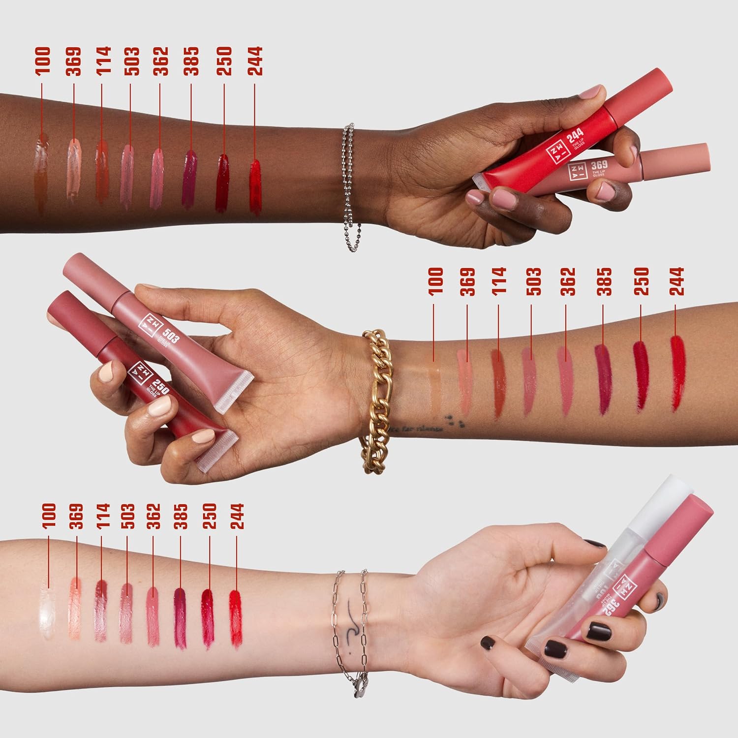 3INA MAKEUP - Vegan - Cruelty Free - The Lip Gloss 369 - Brown Pink Lip Gloss - Mirror-effect - Glossy Look - Creamy Texture - Highly Pigmented - Lip Gloss with wand