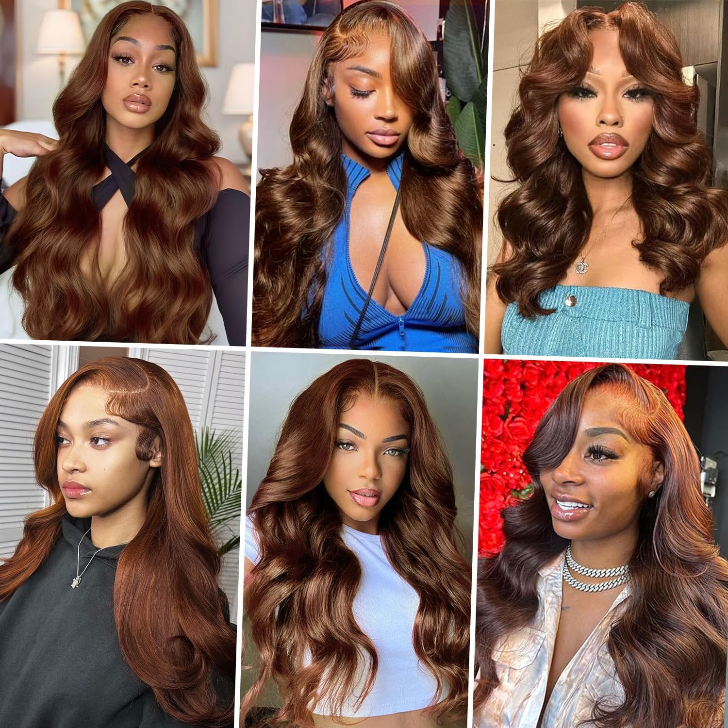 Chocolate Brown 13x6 HD Lace Front Wigs Human Hair, Body Wave Human Hair Wig For Black Women, Glueless Wig Human Hair Pre Plucked With Baby Hair, Brazilian Real Human Hair Lace Frontal Wig 16 Inch