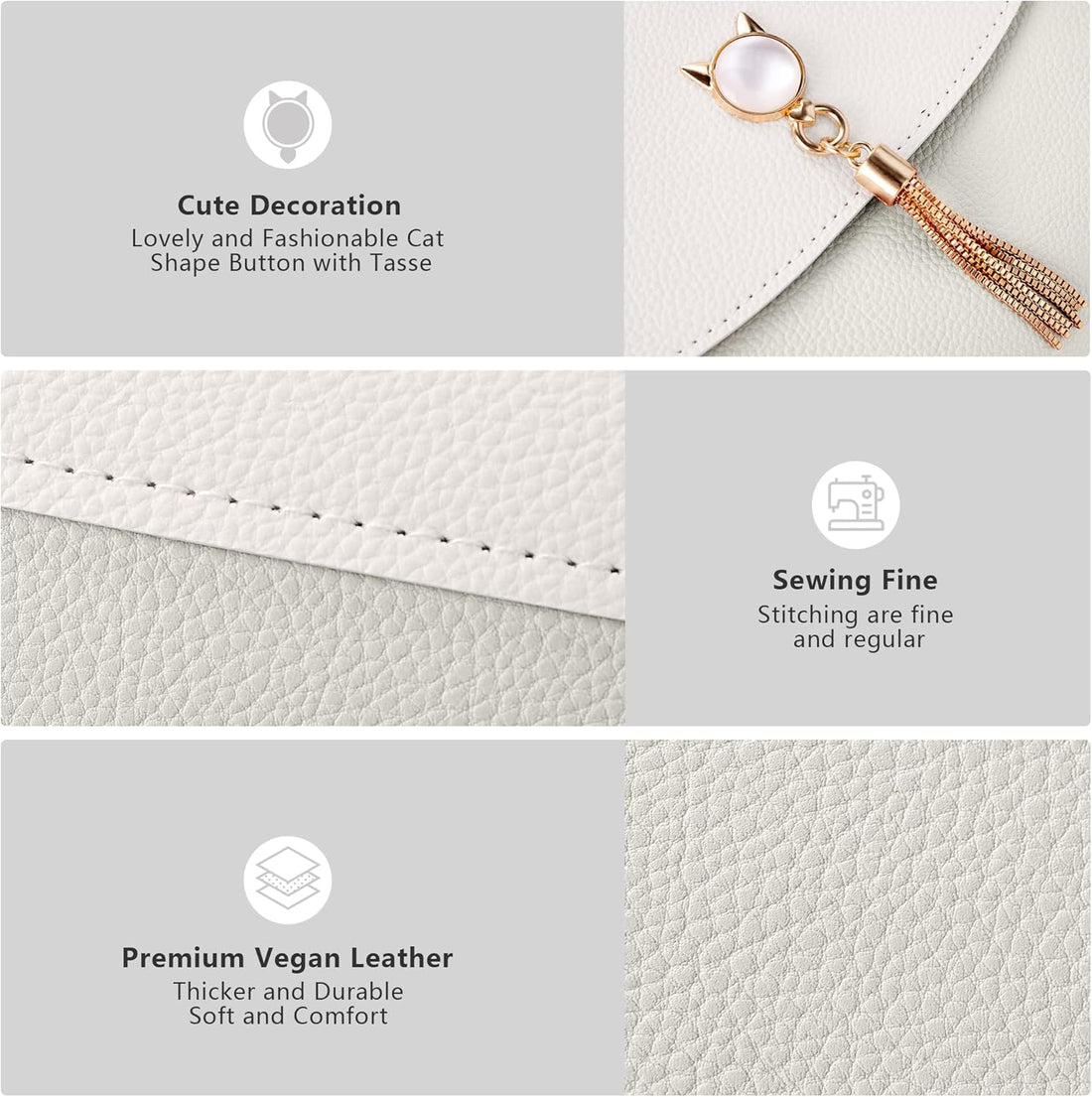 KALIDI Small Crossbody Shoulder Bag Purse with Cute Cat Shape Tassels PU Leather Cross Body Phone Handbags for Girls Ladies