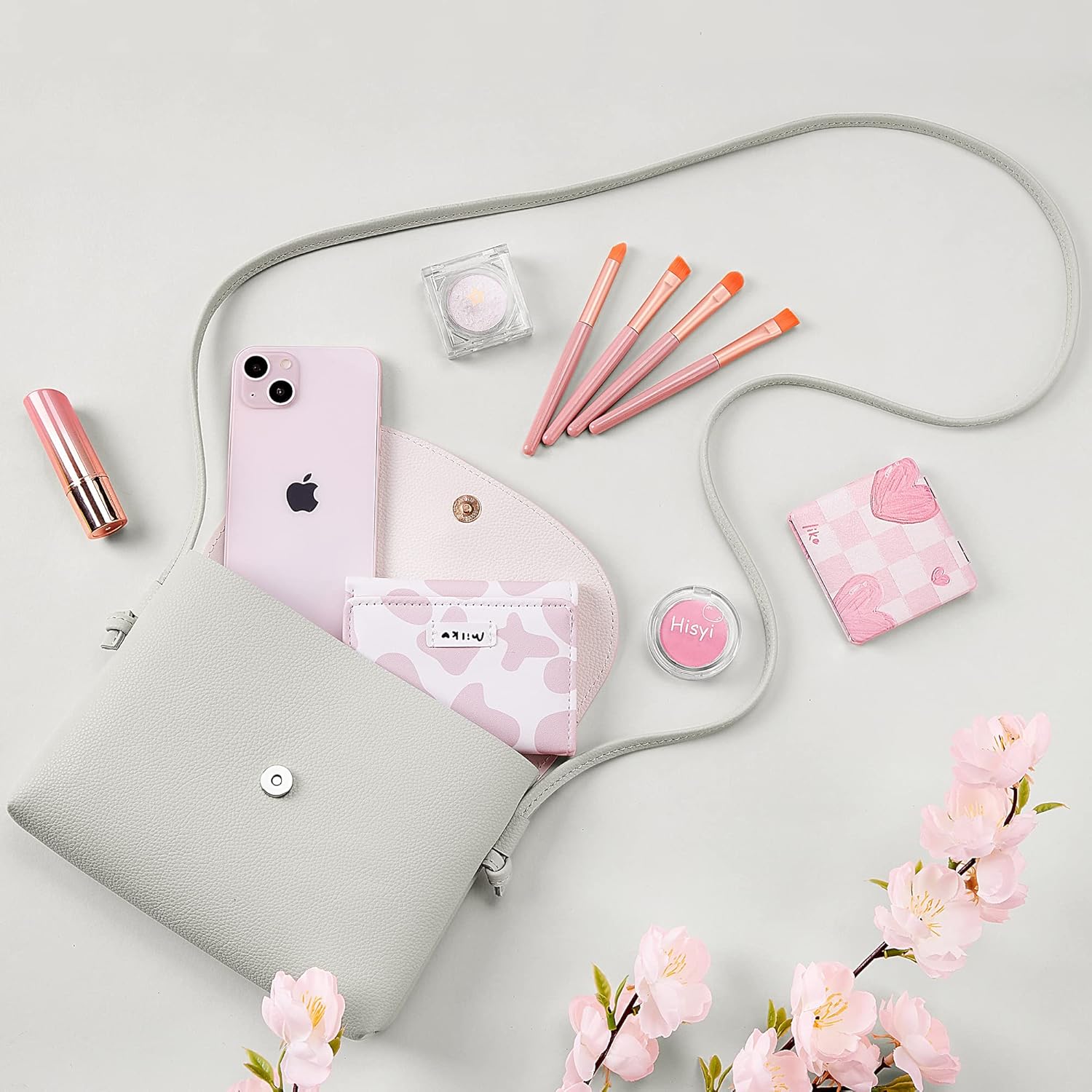 KALIDI Small Crossbody Shoulder Bag Purse with Cute Cat Shape Tassels PU Leather Cross Body Phone Handbags for Girls Ladies