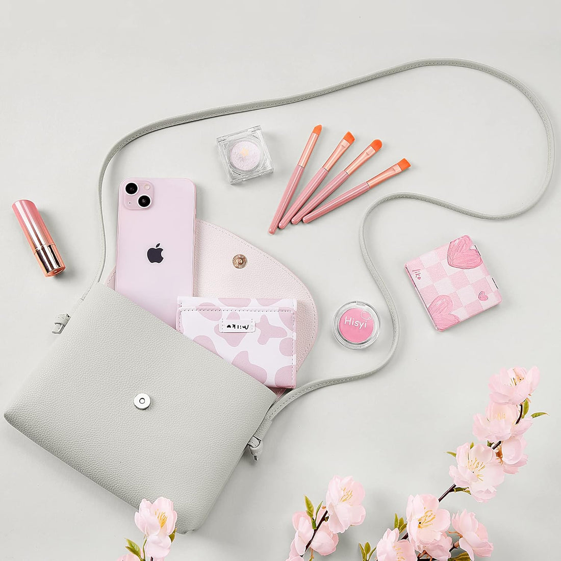 KALIDI Small Crossbody Shoulder Bag Purse with Cute Cat Shape Tassels PU Leather Cross Body Phone Handbags for Girls Ladies