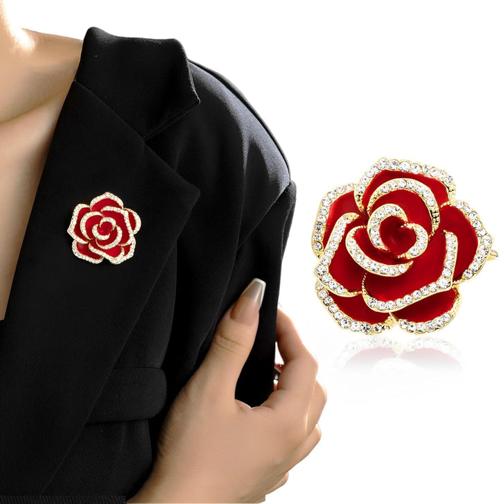 Flower Ribbon Brooch, Vintage Elegant Unique Crystal Brooch, Fashion Rhinestone Brooch, Pin Badges, Accessories Jewellery Gifts, Rhinestone Button