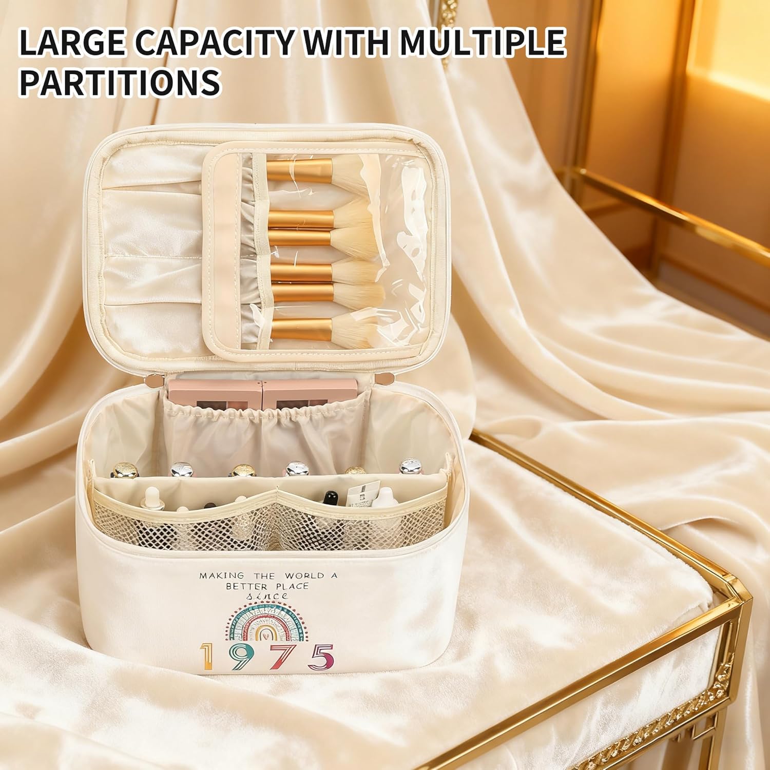 50th Birthday Gifts for Women, Birthday Gifts Rainbow Makeup Bag, Personalised 50 Year Old Lady Present Ideas for Mum, Best Friend, Sister, Bestie, Funny 50th Gift for Her