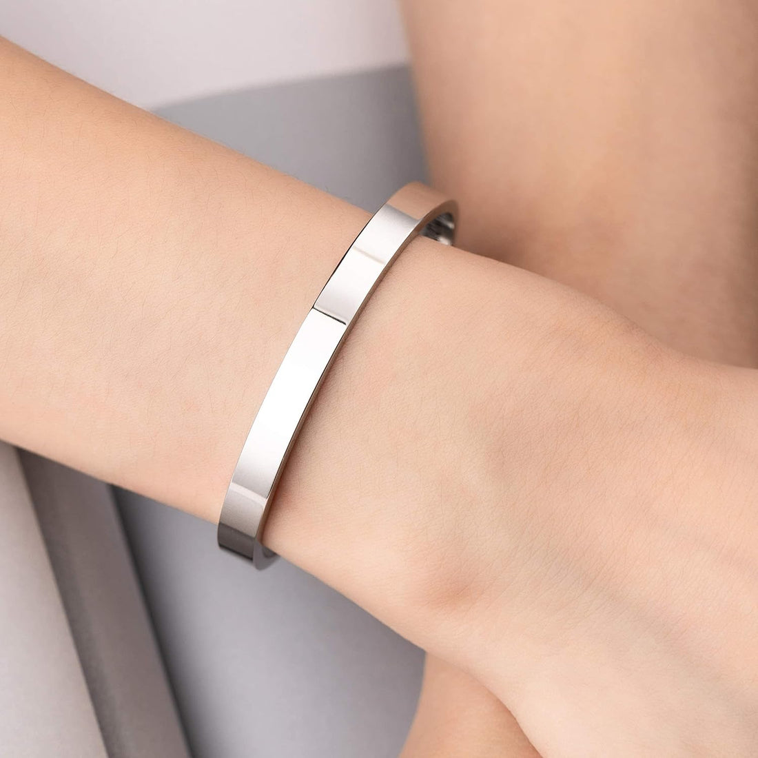 Inspirational Bracelets Gifts for Her Personalized Cuff Bracelets Stainless Steel Engraved Mantra Bangle Bracelets for Women