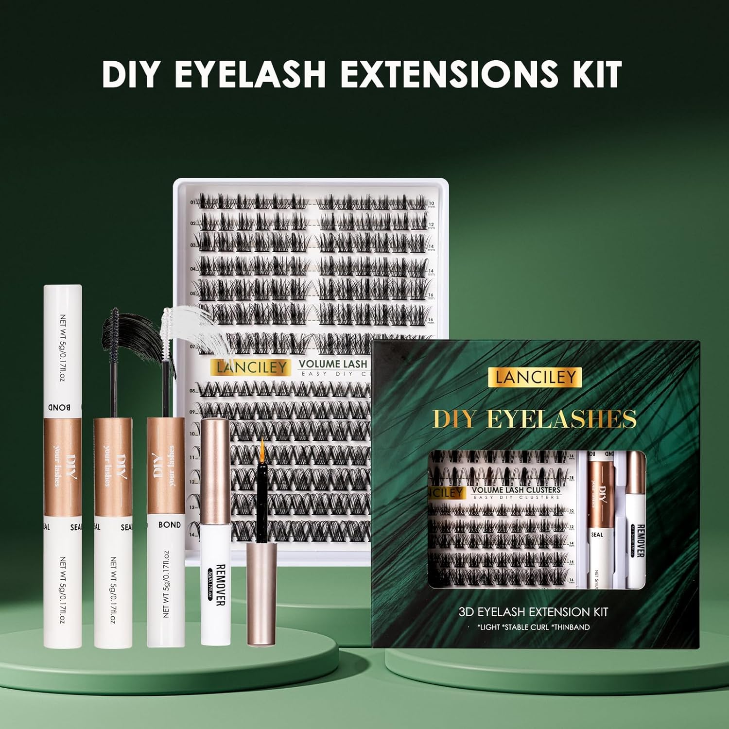 Cluster Lashes 168pcs Lash Clusters 10-18mm Individual Eyelashes Natural Eyelashes Soft Eyelash Clusters Lash Extensions Kit DIY Lashes Individual Cluster Kit with Bond and Seal and Remover-M37+M38