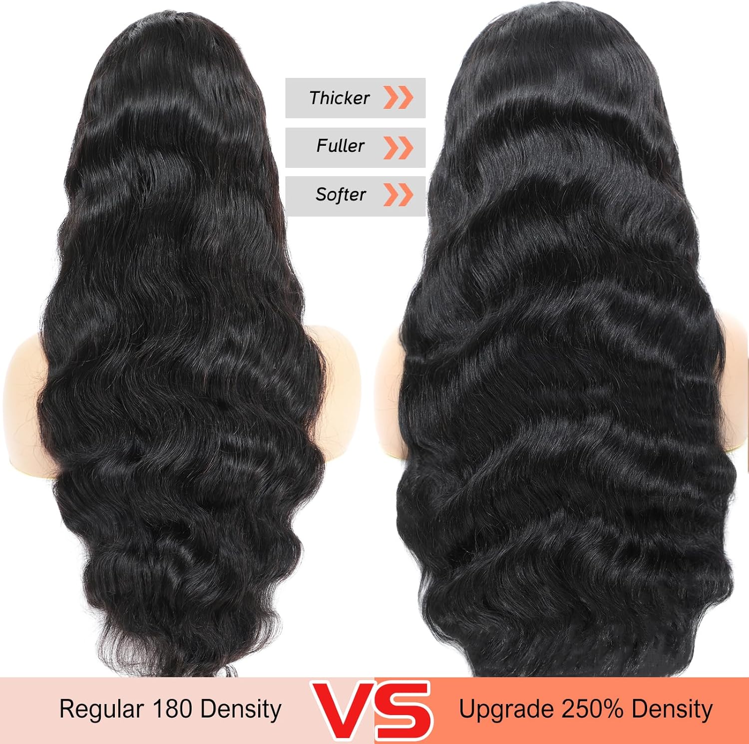 Beluck 250 Density Glueless Human Hair Wig For Black Women, 13x6 HD Lace Front Wigs Human Hair Pre Plucked Baby Hair, Body Wave Lace Front Wig Black Frontal Wigs Real Brazilian Human Hair 20 Inch