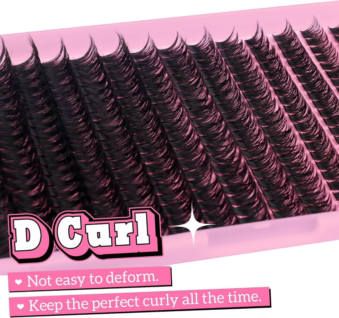 280Pcs Wispy Individual Lashes DIY Eyelash Extensions 8-16MM Fluffy D Curl Lash Extensions Lash Clusters 80D Cluster Eyelashes DIY at Home by ALICE