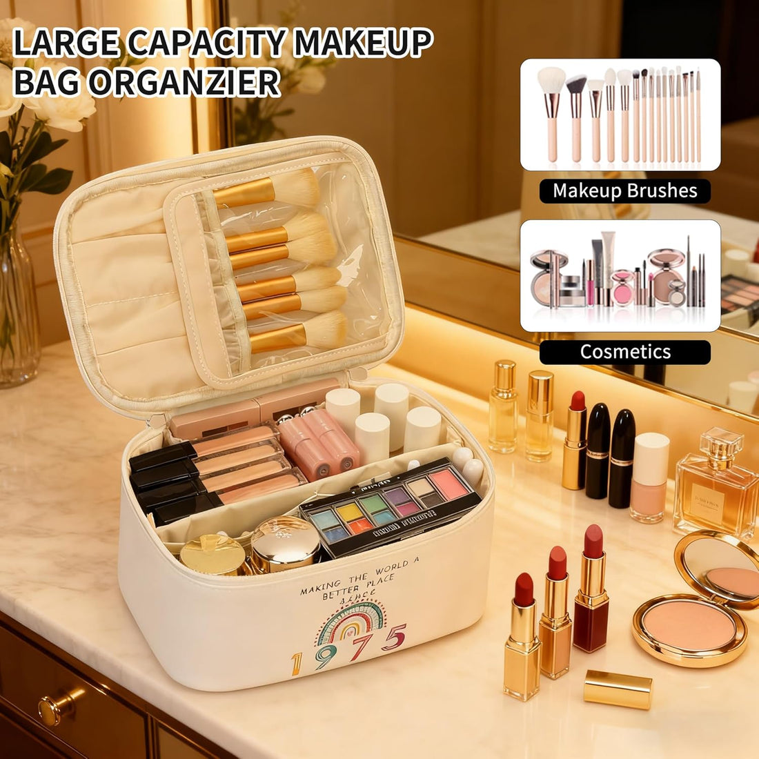 50th Birthday Gifts for Women, Birthday Gifts Rainbow Makeup Bag, Personalised 50 Year Old Lady Present Ideas for Mum, Best Friend, Sister, Bestie, Funny 50th Gift for Her