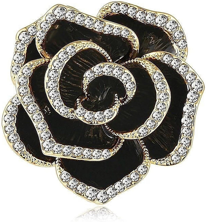 Flower Ribbon Brooch, Vintage Elegant Unique Crystal Brooch, Fashion Rhinestone Brooch, Pin Badges, Accessories Jewellery Gifts, Rhinestone Button