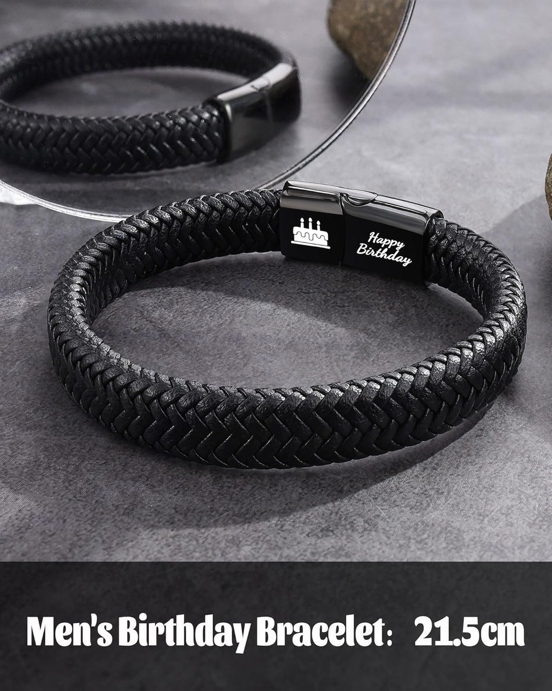 MANVEN 18th 21st 30th 60th Birthday Gift for Man Leather Bracelet Birthday Present for Son Nephew Brother Grandson Dad Grandfather Uncle Father in Law Husband