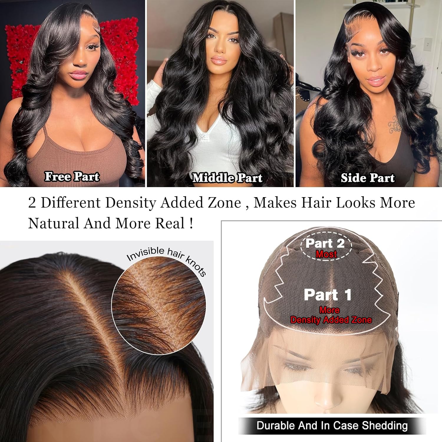 Beluck 250 Density Glueless Human Hair Wig For Black Women, 13x6 HD Lace Front Wigs Human Hair Pre Plucked Baby Hair, Body Wave Lace Front Wig Black Frontal Wigs Real Brazilian Human Hair 20 Inch