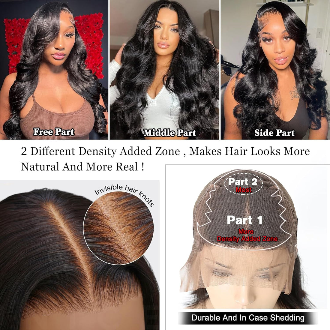 Beluck 250 Density Glueless Human Hair Wig For Black Women, 13x6 HD Lace Front Wigs Human Hair Pre Plucked Baby Hair, Body Wave Lace Front Wig Black Frontal Wigs Real Brazilian Human Hair 20 Inch
