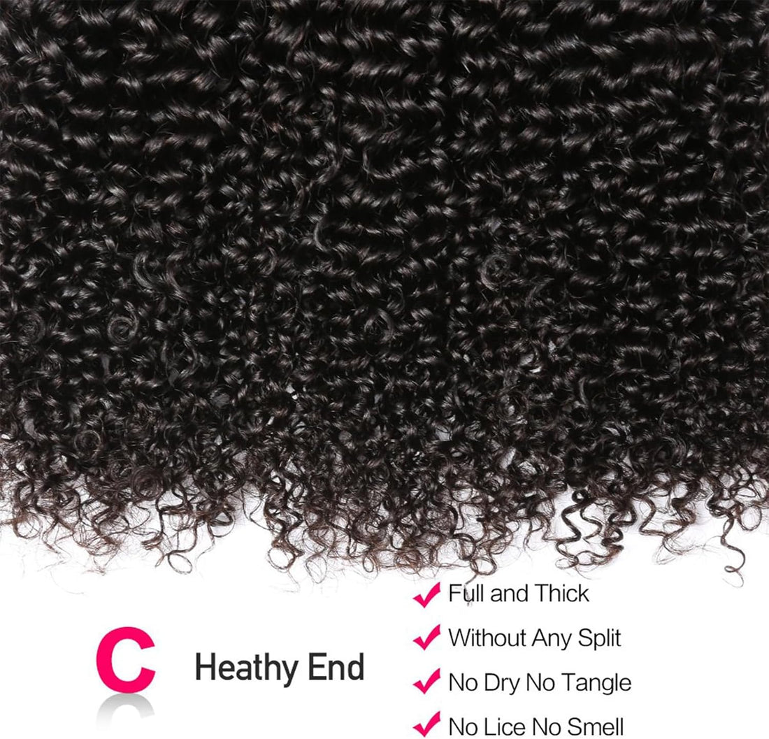 Curly Wave Bundles Human Hair Brazilian Curly Human Hair Bundles 3 Bundles Kinky Curly Human Hair Brazilian Virgin Human Hair Bundles 80 Gram/Bundle (Total 240 Gram), 20 22 24 Inches, Natural Color