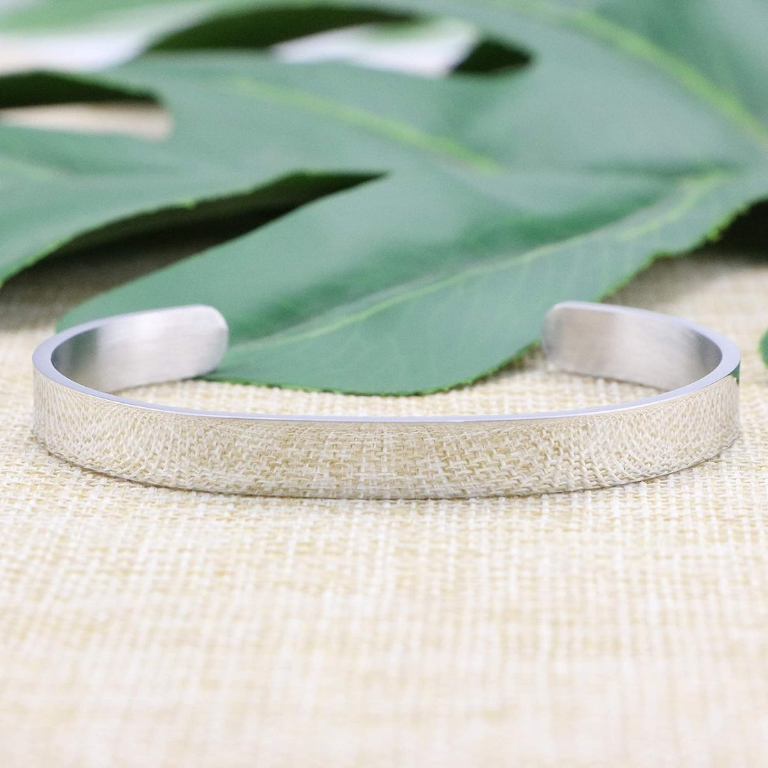 Inspirational Bracelets Gifts for Her Personalized Cuff Bracelets Stainless Steel Engraved Mantra Bangle Bracelets for Women