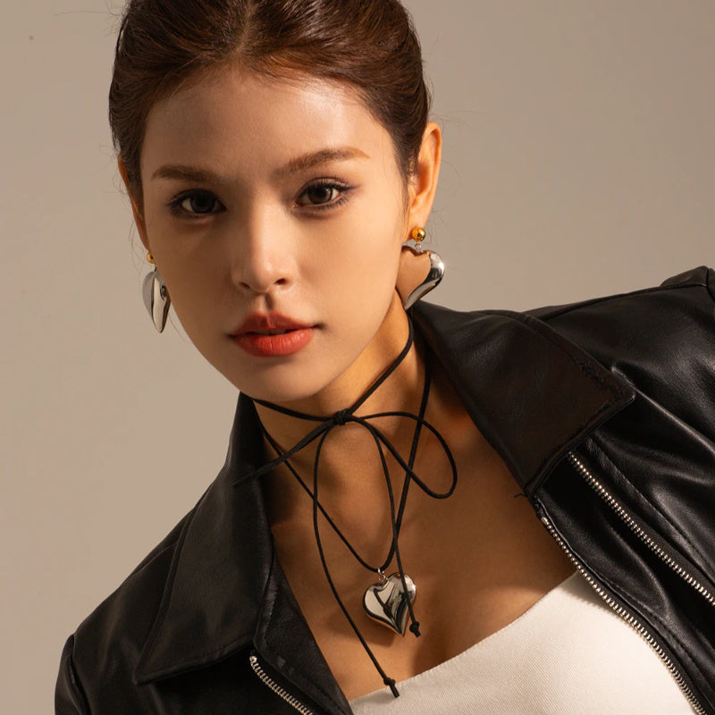 Gold Plated Stainless Steel Smooth Love Heart Necklace Series