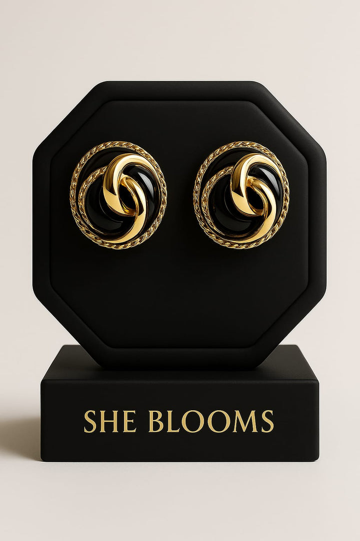 Luxe Pearl Emblem Studs — She Blooms Exclusive