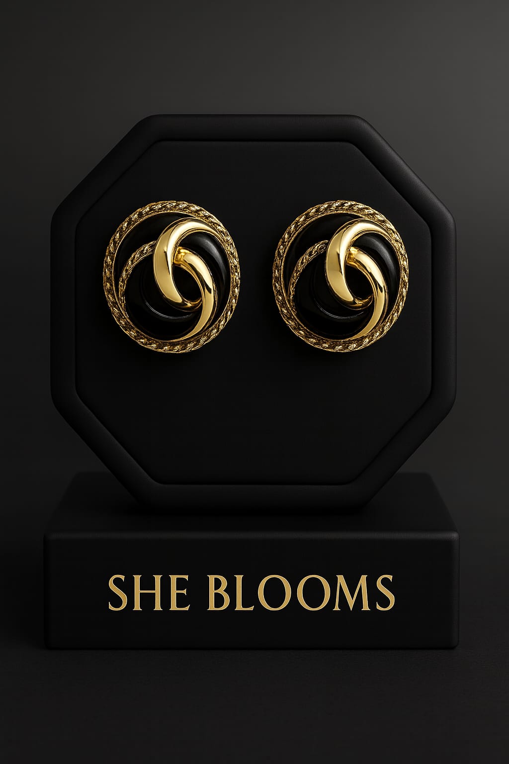 Luxe Pearl Emblem Studs — She Blooms Exclusive